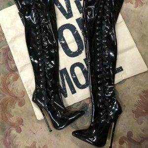11 Crotch Boots Black, over the knee, thigh high boots, 32 inch foot candy, hot